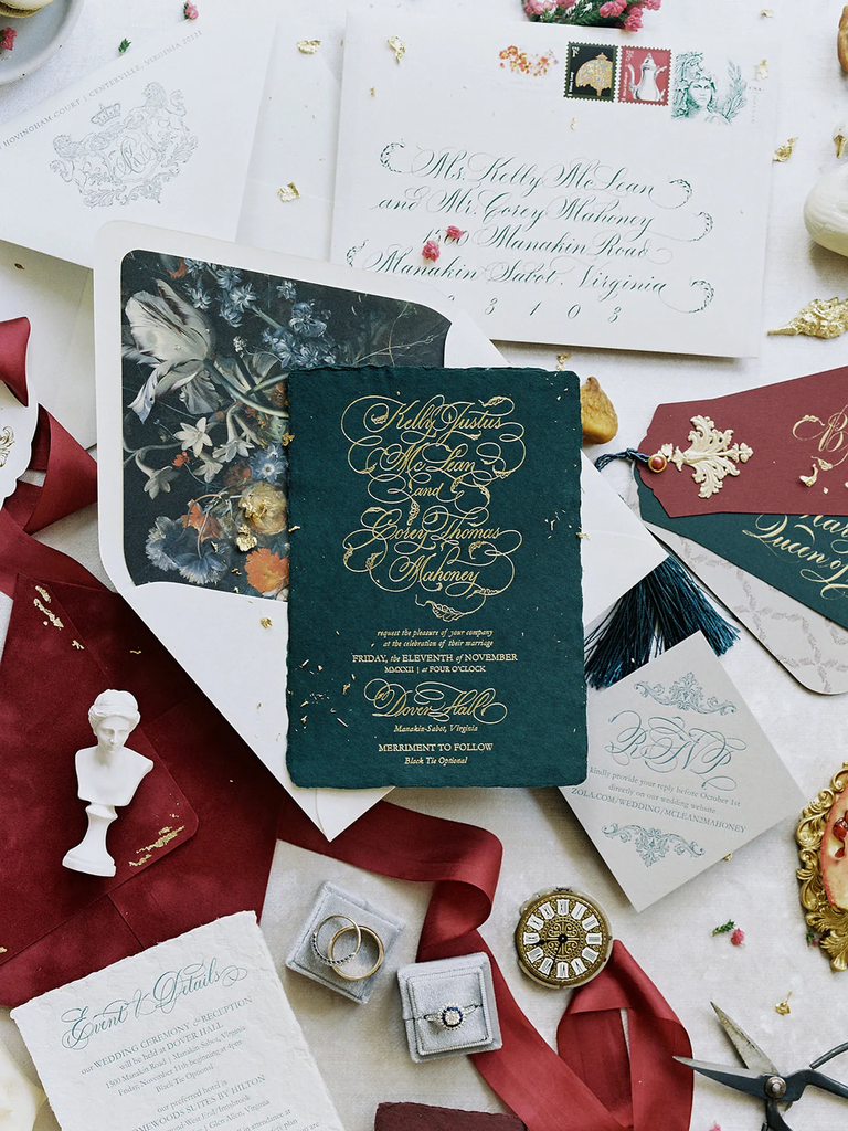 Royal-inspired Wedding Invite Envelope Calligraphy