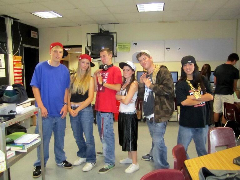 Dressing up for homecoming week in photo class