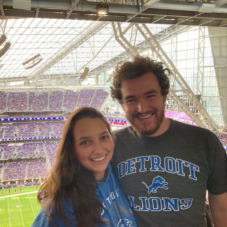 Kevin lost his voice at our first Lions game, which they lost in typical heartbreaking fashion.