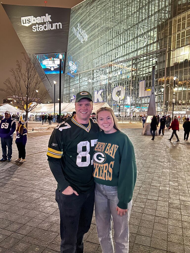 Jake officially makes Kylee a Green Bay Packer fan.... but don't worry, the rivalry lives on. Kylee remains a loyal Minnesota Golden Gopher and Jake a loyal Wisconsin Badger.