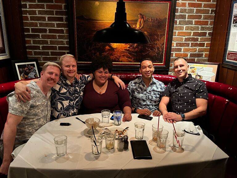 Steven Birthday Dinner, Taylors Steak House, John, Steven, Acacia, Enzo, Eric.