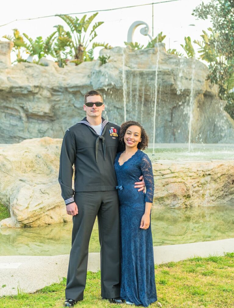 Michael and Stefani's first official Navy ball in Italy.