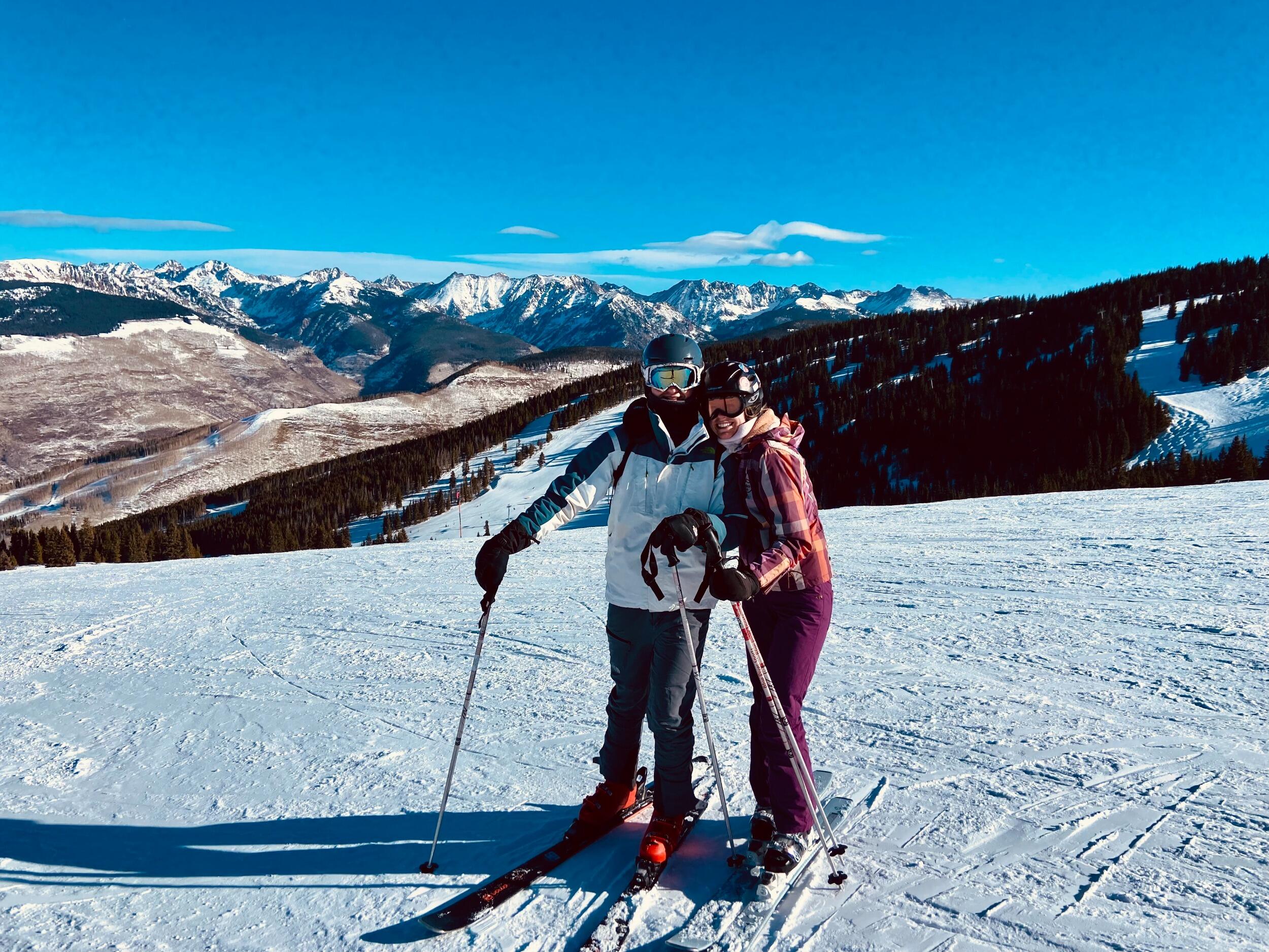 The first of many ski trips together. 