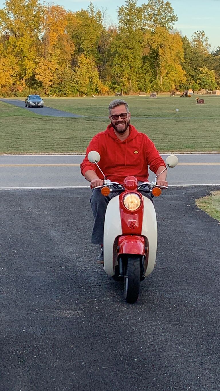 Kyle's first moped ride
