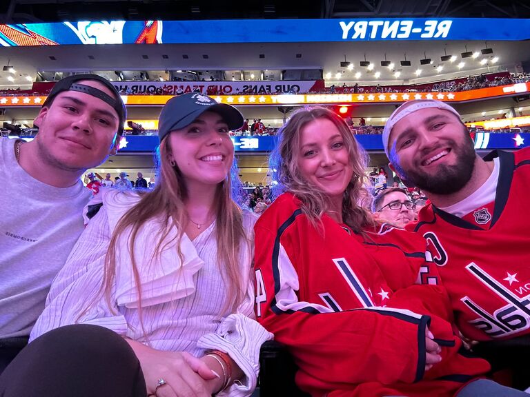 Got invited to a Washington Capitols hockey game with our best friends ever 💕 was so much fun!!