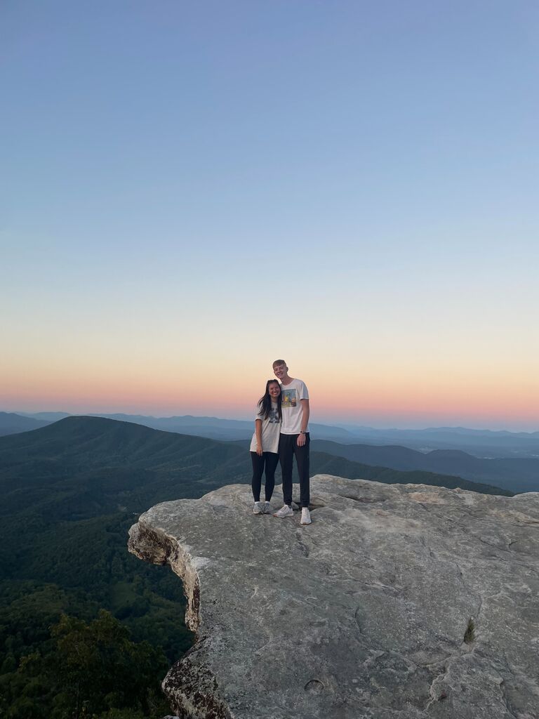 Back at Liberty University, Grant officially asked Peyton to be his girlfriend at the top of McAfee's Knob, a 7.5mi hike in the Appalachian Mountains!