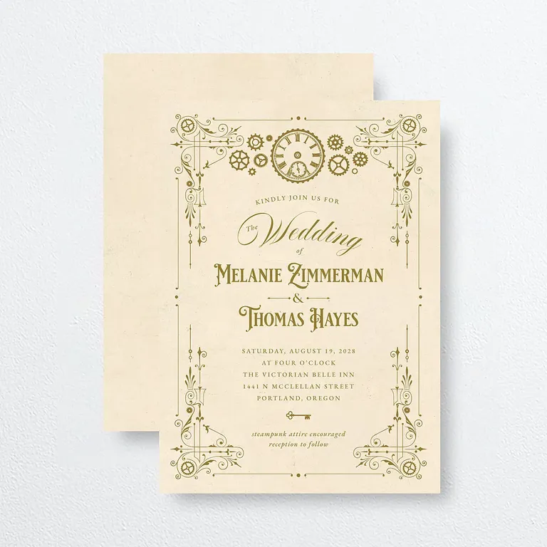 Clock themed wedding invitations from The Knot