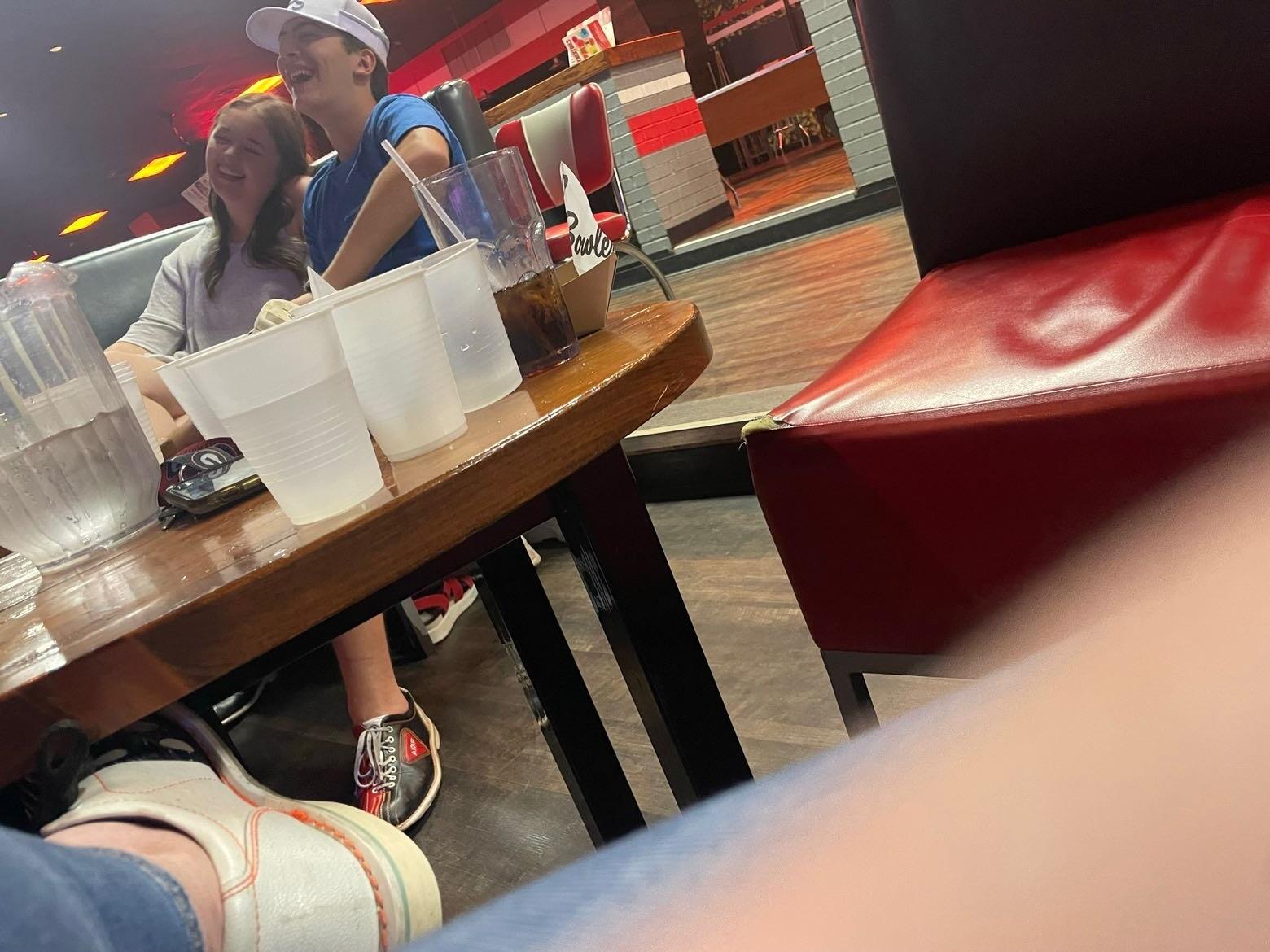 Brooke and Hunter snapped this pic of us before we started dating. We laughed at them for even suggesting that we had feelings for each other. This picture may say otherwise with his hand around me...