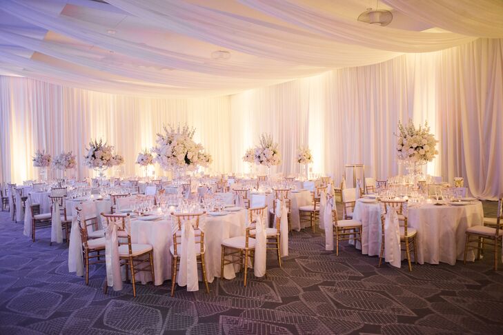 Romantic Draped Ceiling And White Uplighting