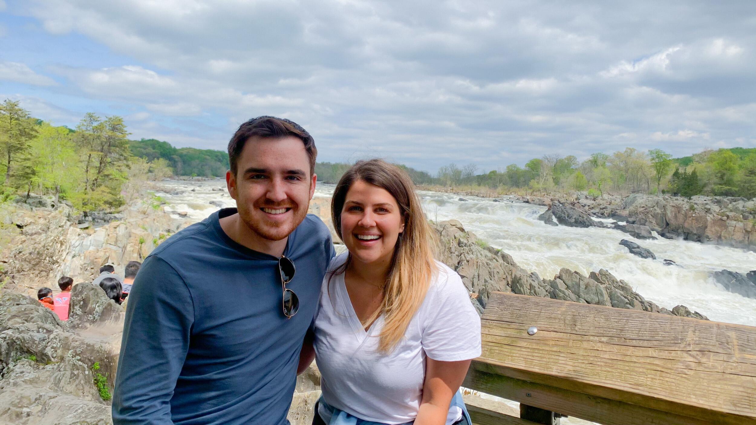 Our first photo together, taken on a hike in Great Falls.