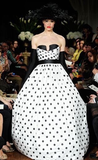 black and white polka dot wedding dress