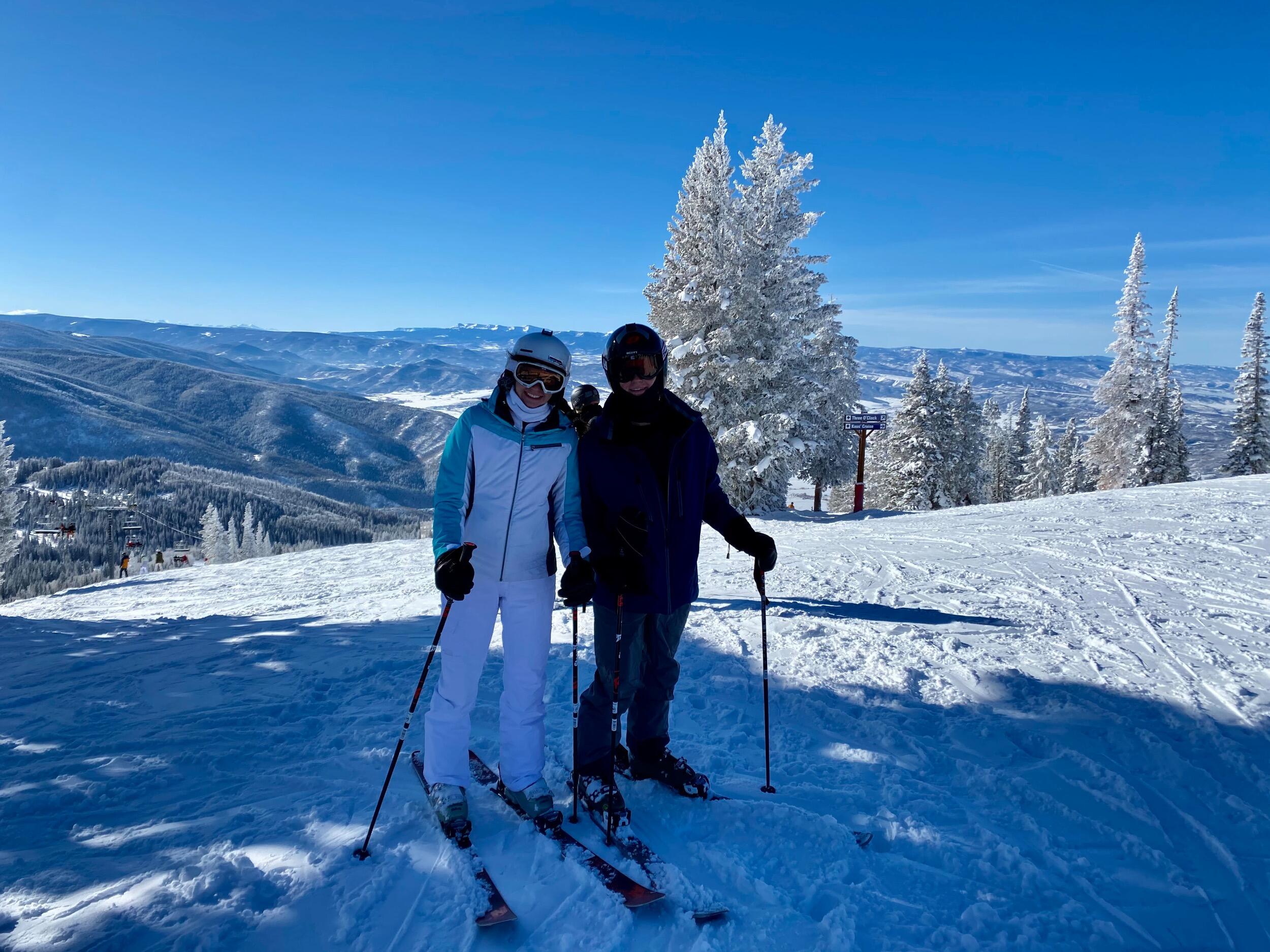 Skiing together