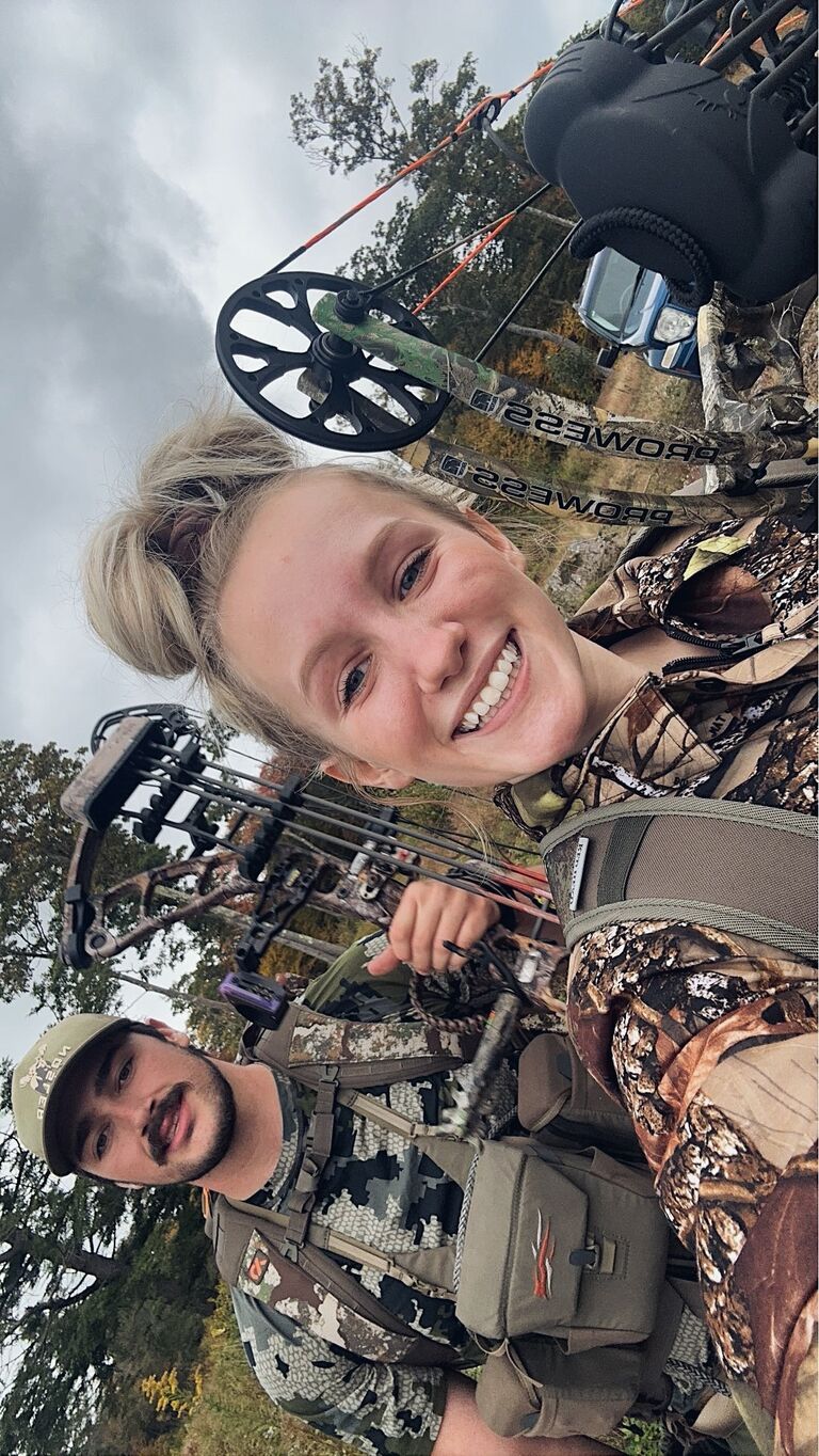 Andrew has always loved to push Emily into trying new things. He somehow led Emily into one of his biggest hobbies…bow hunting!