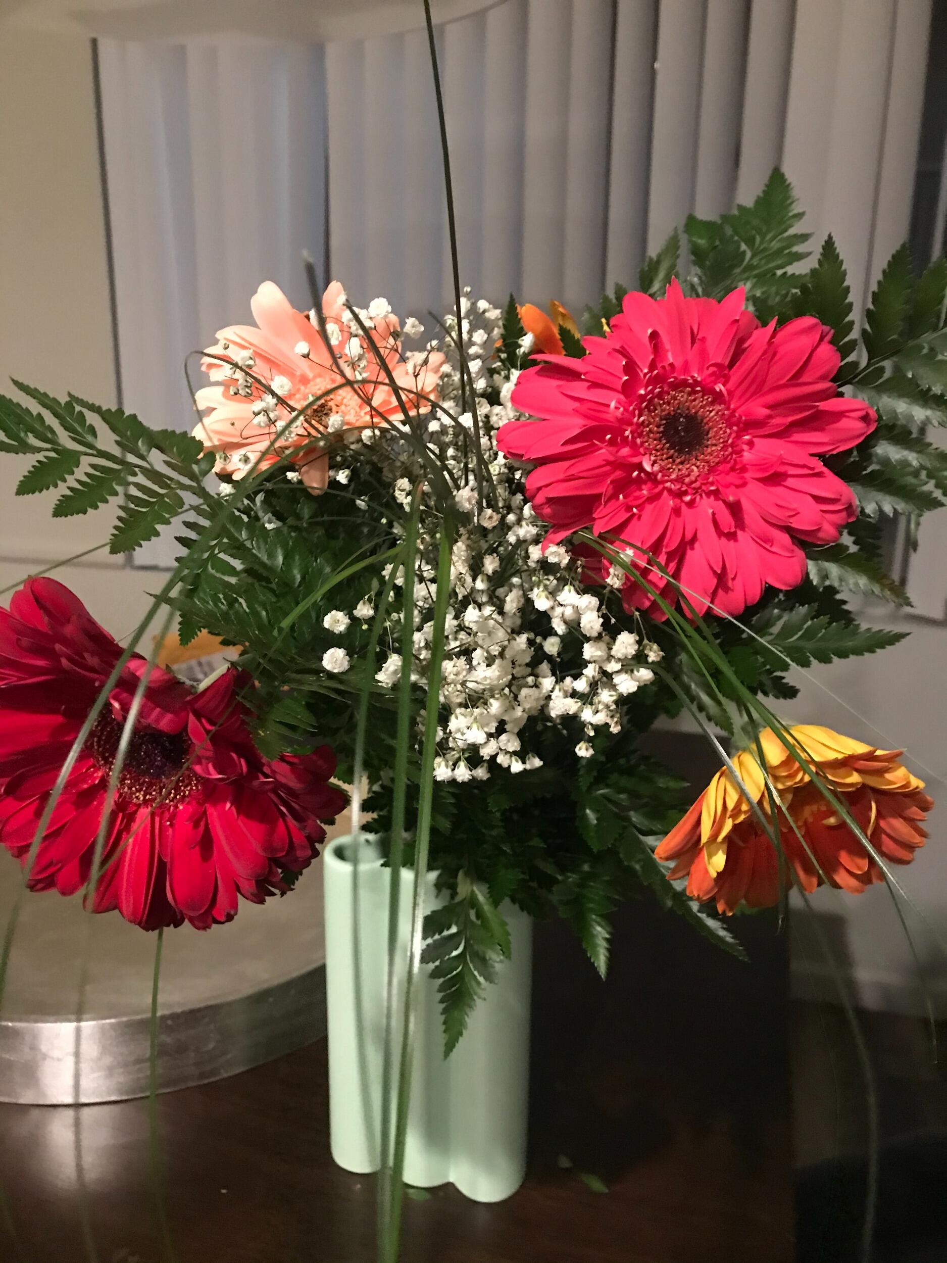 The first flowers Ryan ever gave Gabrielle, ahead of their third date (which turned out to be their last date out in public before the impending lockdown). For the record, she thought the flowers were lovely! 