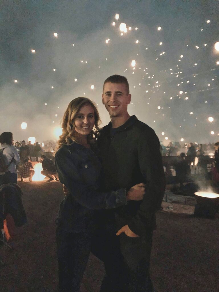 This is one of Cam and Neil's first photographed dates ( Neil dodges any and all photos :) They went to a lantern festival in Arizona.