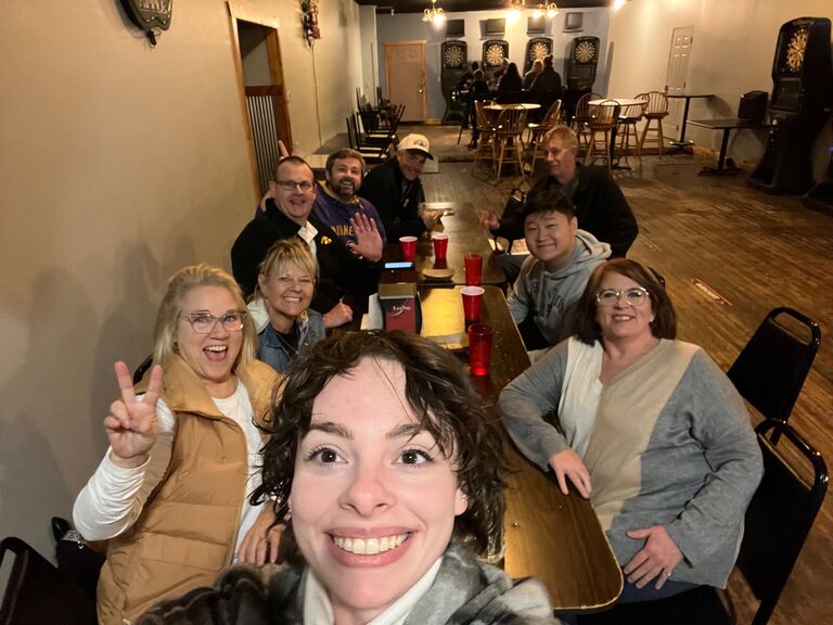 With Sam's family!