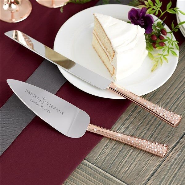Engraved Name Gold Knives Set, White Kitchen Set, Custom Made Gold