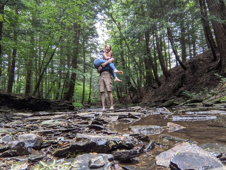 Bobby's first favorite picture of us. We were playing in his grandma's creek. His grandma's property is his favorite place.