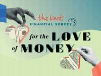 the knot financial survey graphic of money and hearts