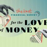 the knot financial survey graphic of money and hearts