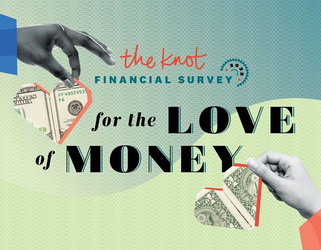 the knot financial survey graphic of money and hearts