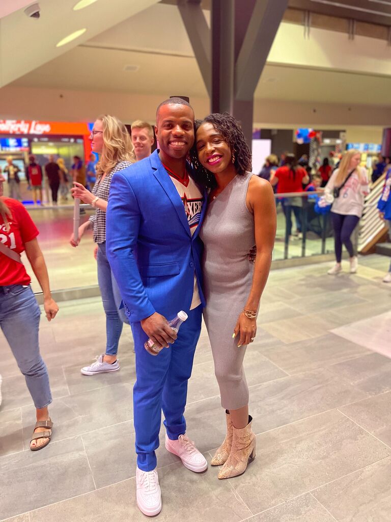 Enjoying the Sixers Game