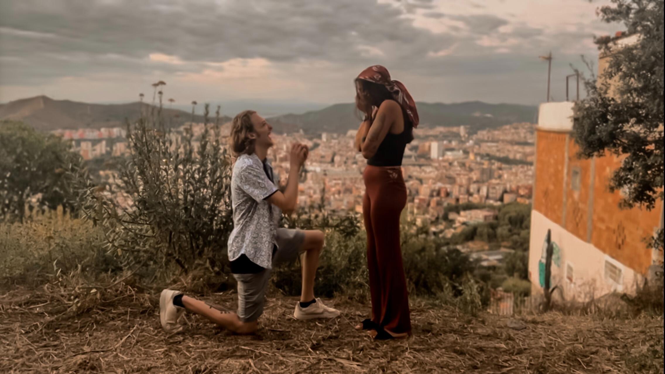 ...to Barcelona, where Andrew popped the question!