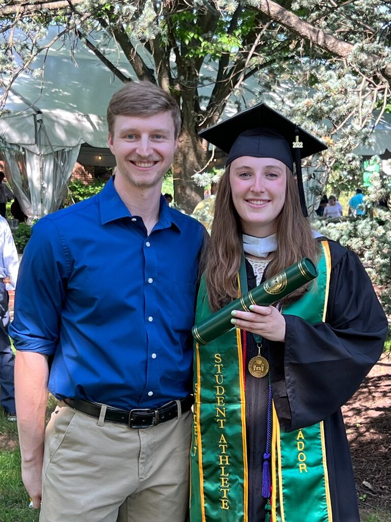 Sara was so happy to have DJ at her graduation ceremony. Both of them graduated with the same Bachelors of Arts in Kinesiology. 