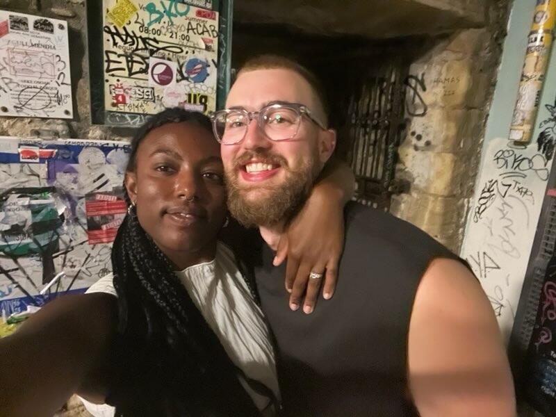 Engaged in San Sebastian Spain