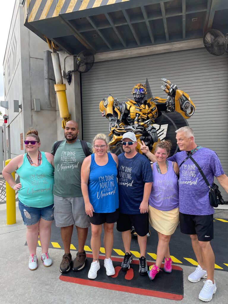 Group trip to Universal.  Did someone say Bumblebee?