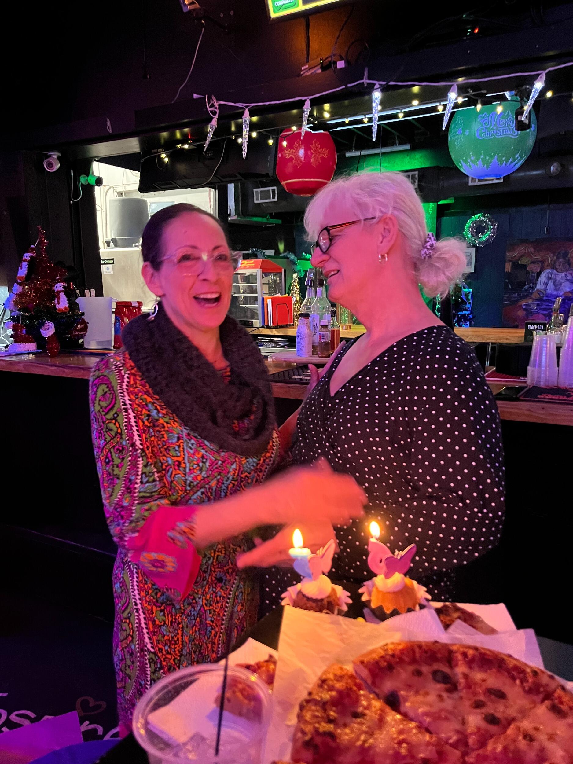 We celebrated at Dru's, where we first kissed, for a milestone bday...
