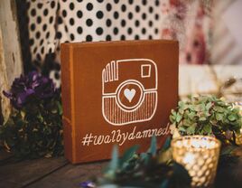 wedding hashtag sign