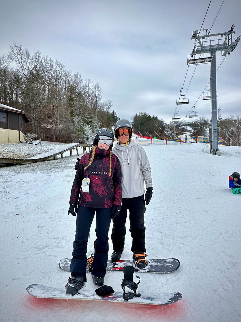 Snowboarding together