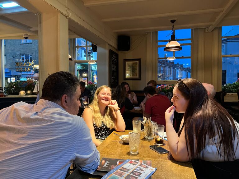 The first time Emily joined the infamous pub quiz with Matthew quoting "If you wanna be my lover, you gotta get with my weirdos"
