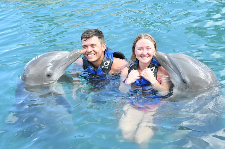 Swimming with dolphins in San Juan, Puerto Rico!!