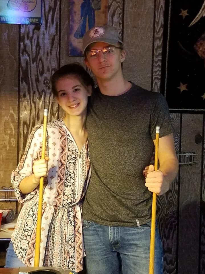 Our first game of pool together.