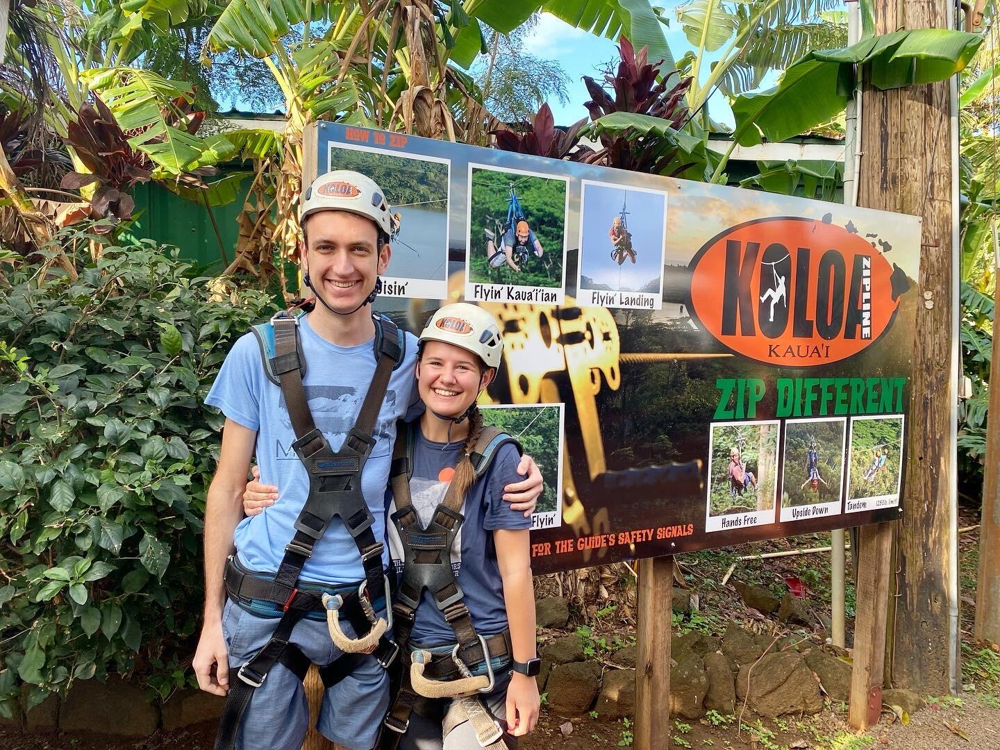 Zip-lining in Koloa
