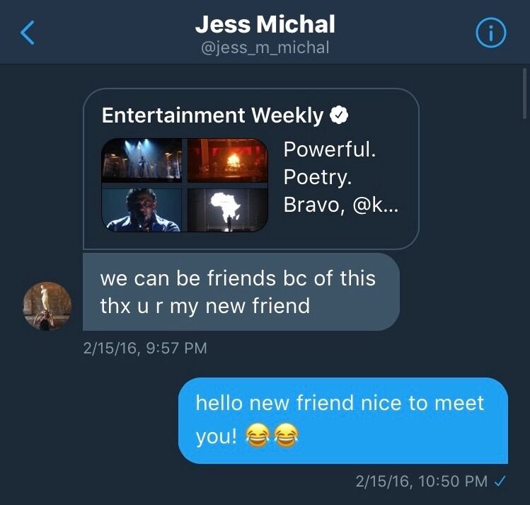 ONCE UPON A TIME:
Jess messages Juan