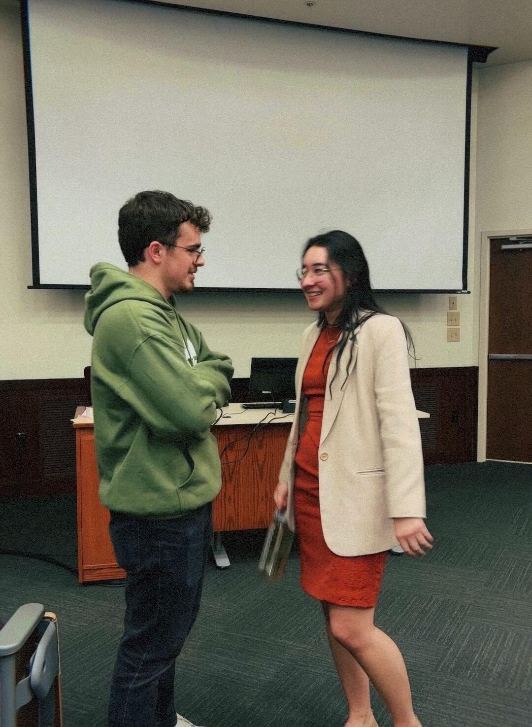 Mat was Abbi's #1 supporter at her senior seminar presentation; she couldn't have done it without him!