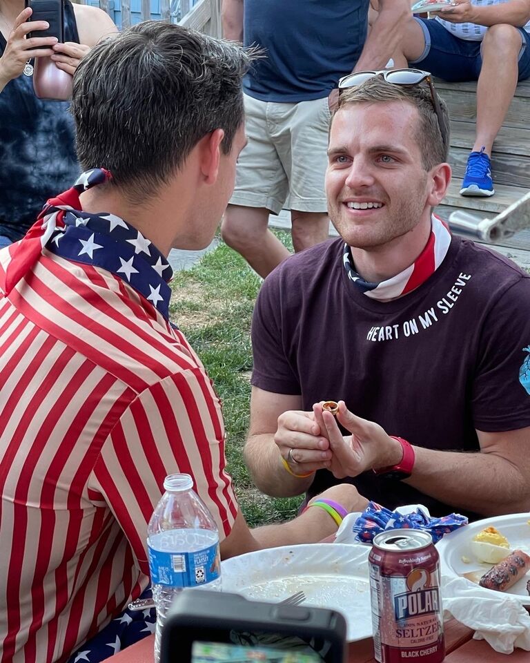 Kevin proposes At Melissa's Bed and Breakfast in Rehoboth