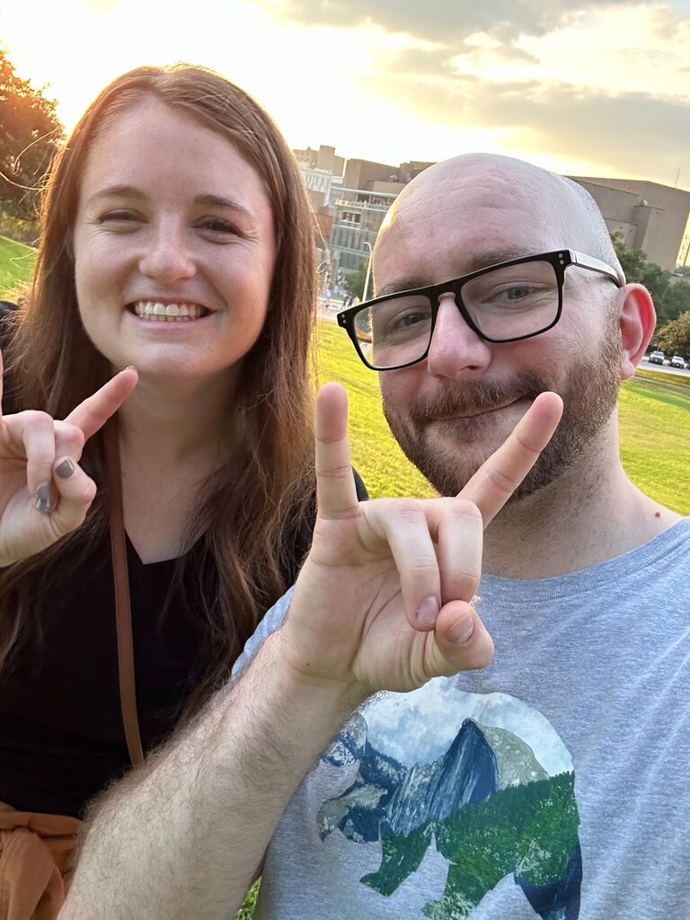 Kylie took Phillip around his first tour of University of Texas' campus!