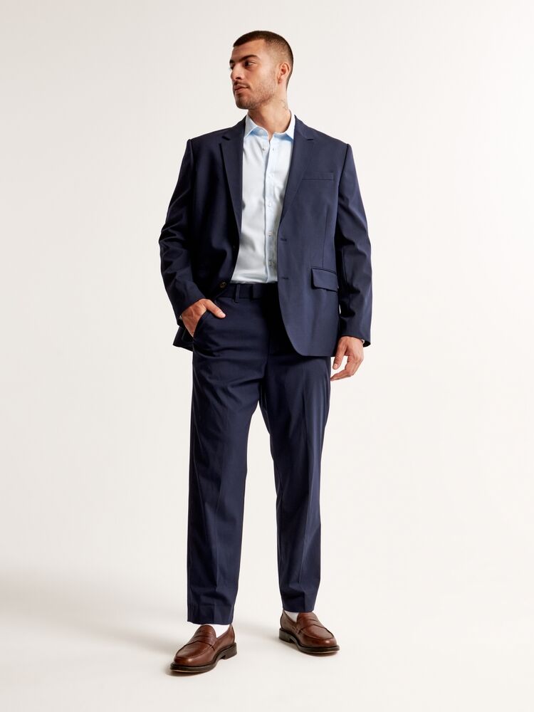 Abercrombie & Fitch navy blue barn wedding guest suit
