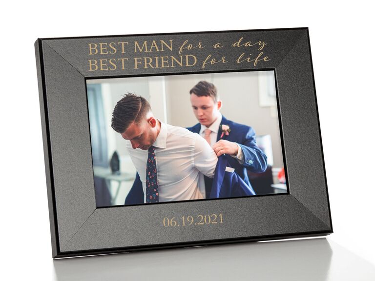 Best man picture frame gift idea for groom. 