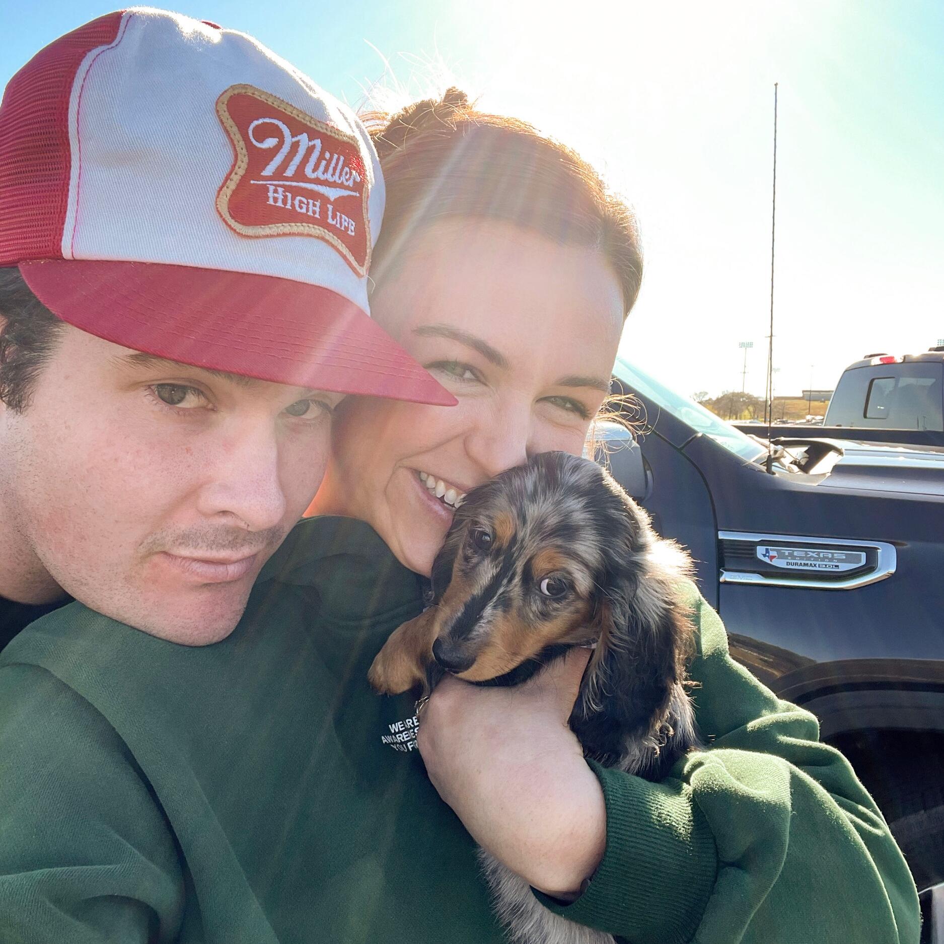The day we picked up Louie in San Antonio. Best day ever <3