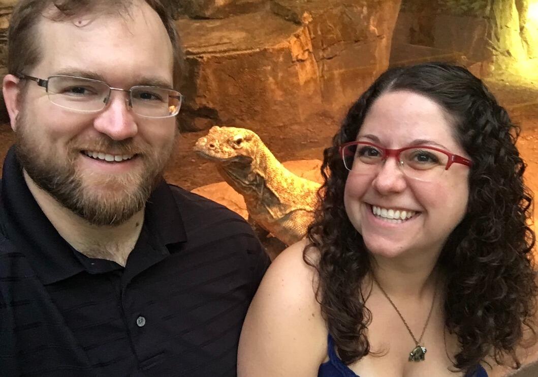 Houston Zoo - Komodo Dragon posing with us