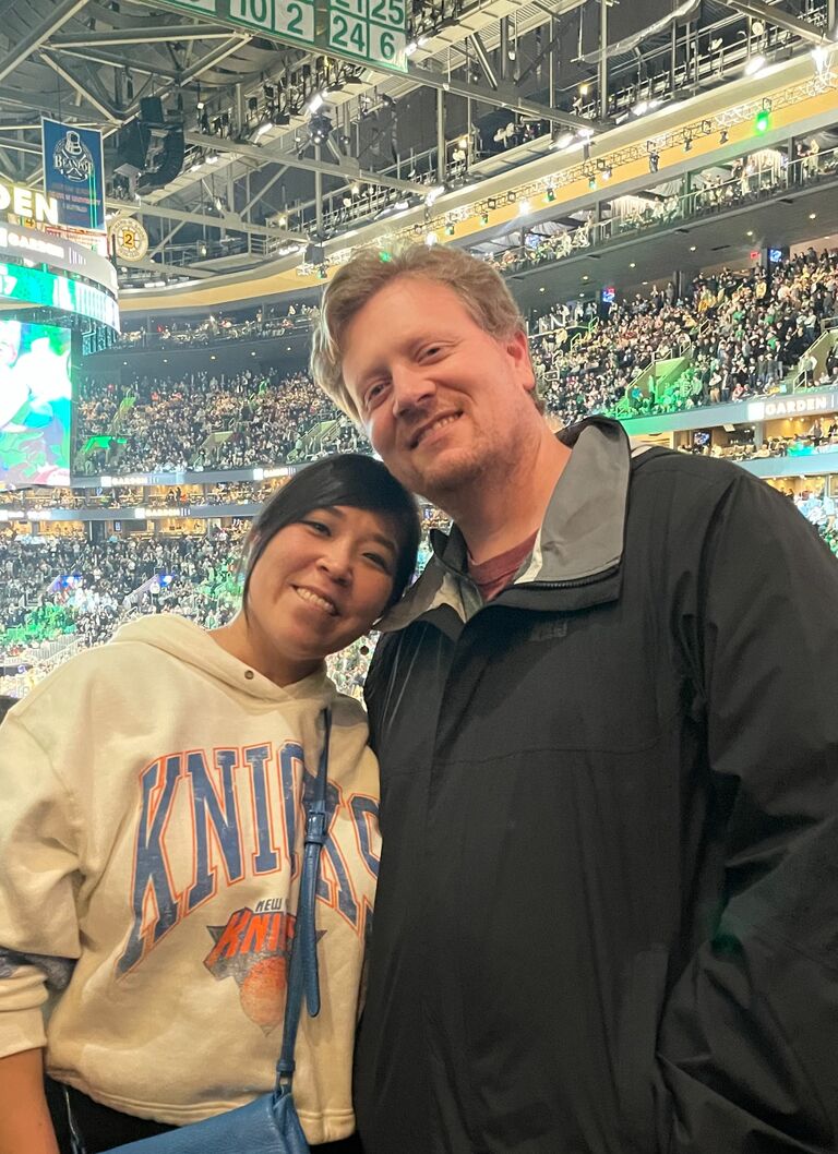 Jeansun goes to every Knicks game at TD Garden, and Justin dies of embarrassment because of all her trolling.