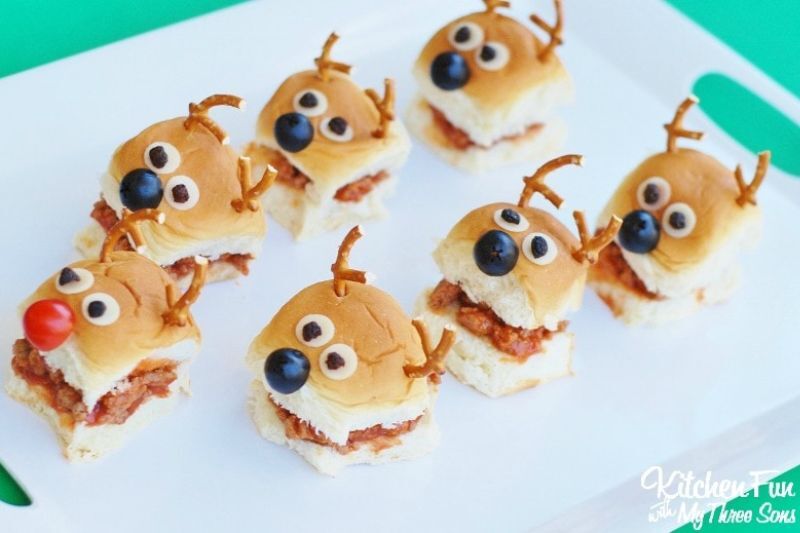 Christmas party ideas for kids - reindeer sloppy Joe sliders