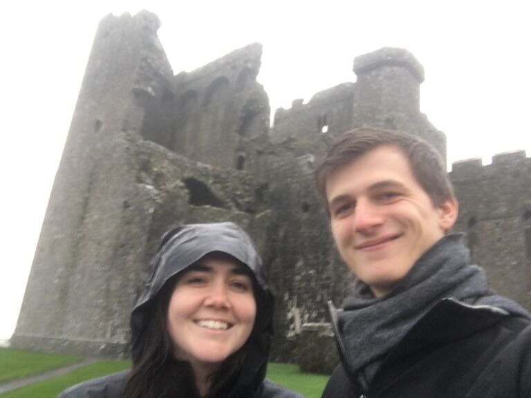 Kate & Michael's first picture together at the Rock of Cashel!