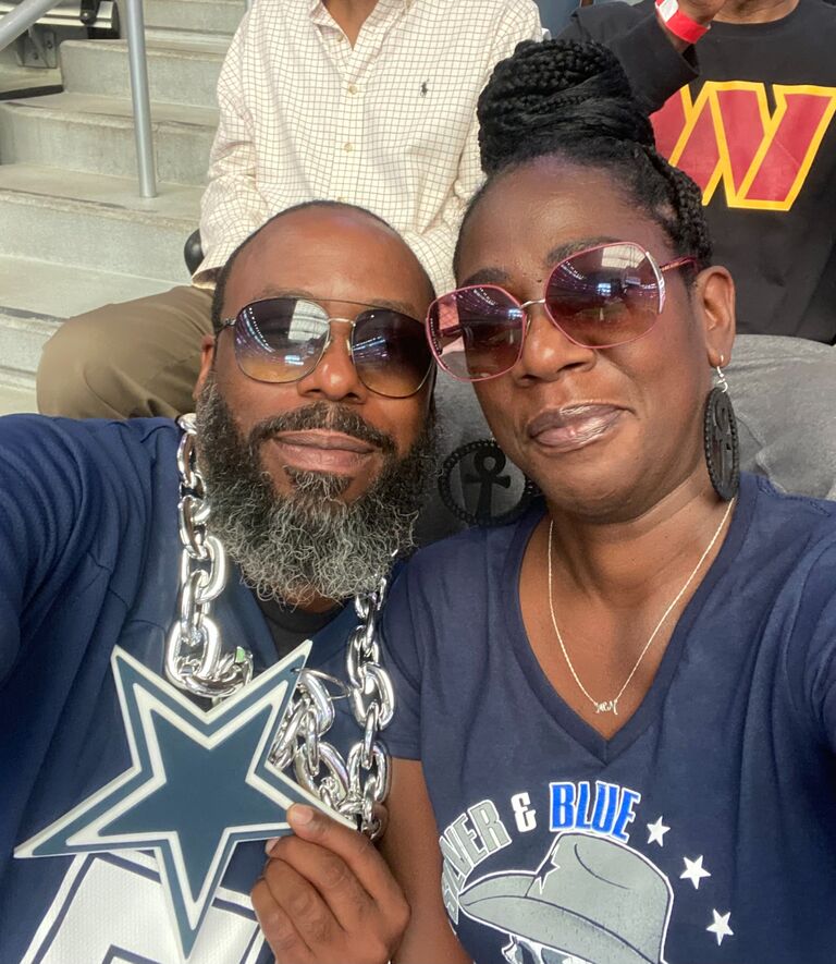 Fun Fact: Darnell is an avid Dallas Cowboys fan while Tonya insists she is simply a fan of a fan! Shhhhh - Go Steelers!