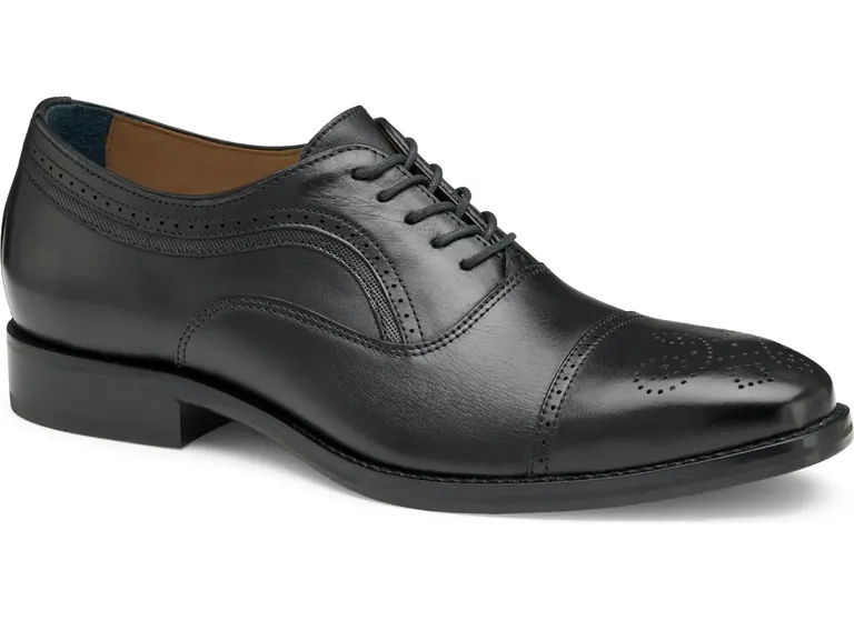 Black Cap Toe Oxford grooms dress shoe